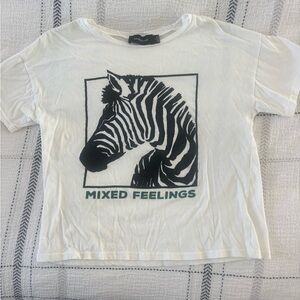 White Zebra Print Shirt by MinkPink